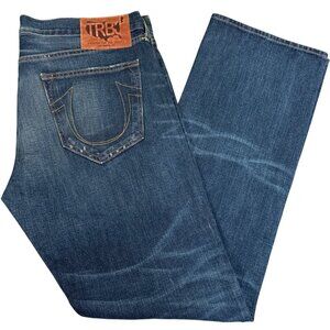 True Religion Mens 38 Bobby Blue Jeans 90s Y2K Buttons Casual Comfort Western